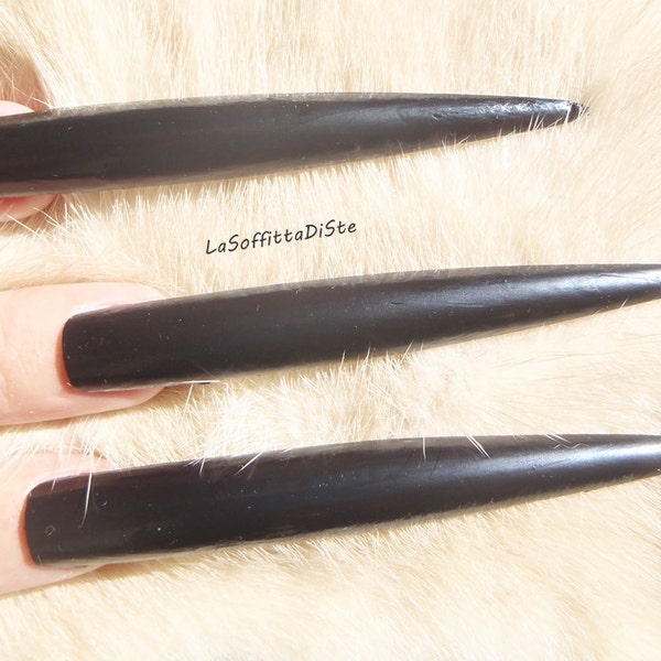 stick on nails black stiletto nails extra long rock drag queen