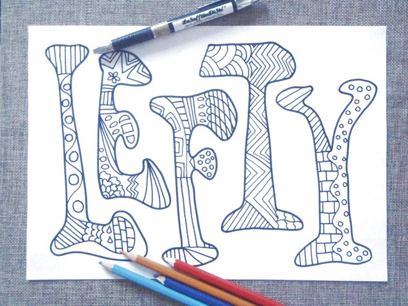 Download Lefty colouring page left handed left hander hand ...