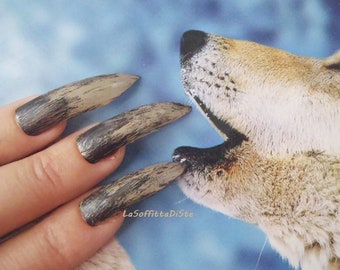 pointy curve werewolf halloween false nails witch zombie wolf