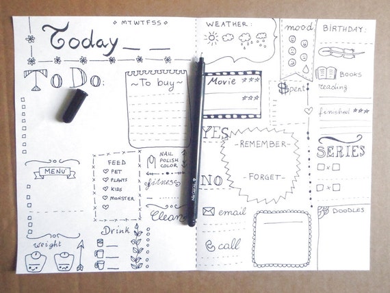 Planner Giornaliero Agenda Da Stampare Bullet Journal Pdf Etsy