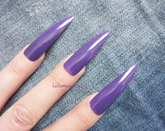 20 purple fake nails long nails false nails drag queen