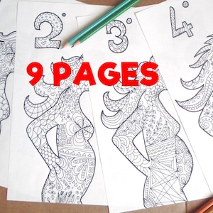9 months pregnancy coloring pregnant woman mom