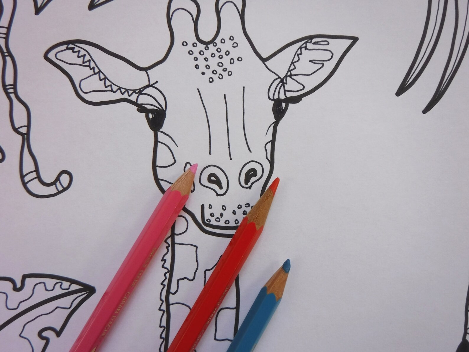 DOWNLOAD Giraffes Coloring Printable Giraffe Animal Kids Adult | Etsy