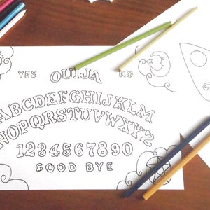 ouija board coloring weegee adult whimsical halloween gothic