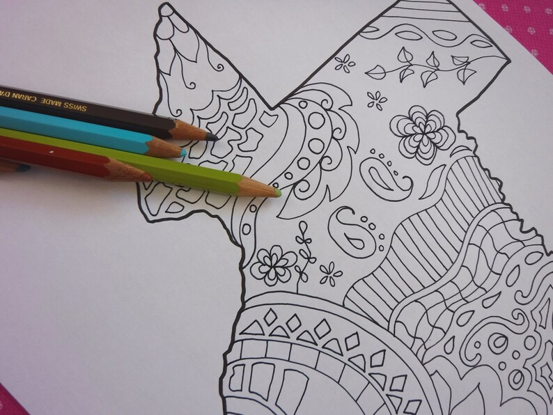 Texas map kids adult coloring tourist map travelmap doodle | Etsy