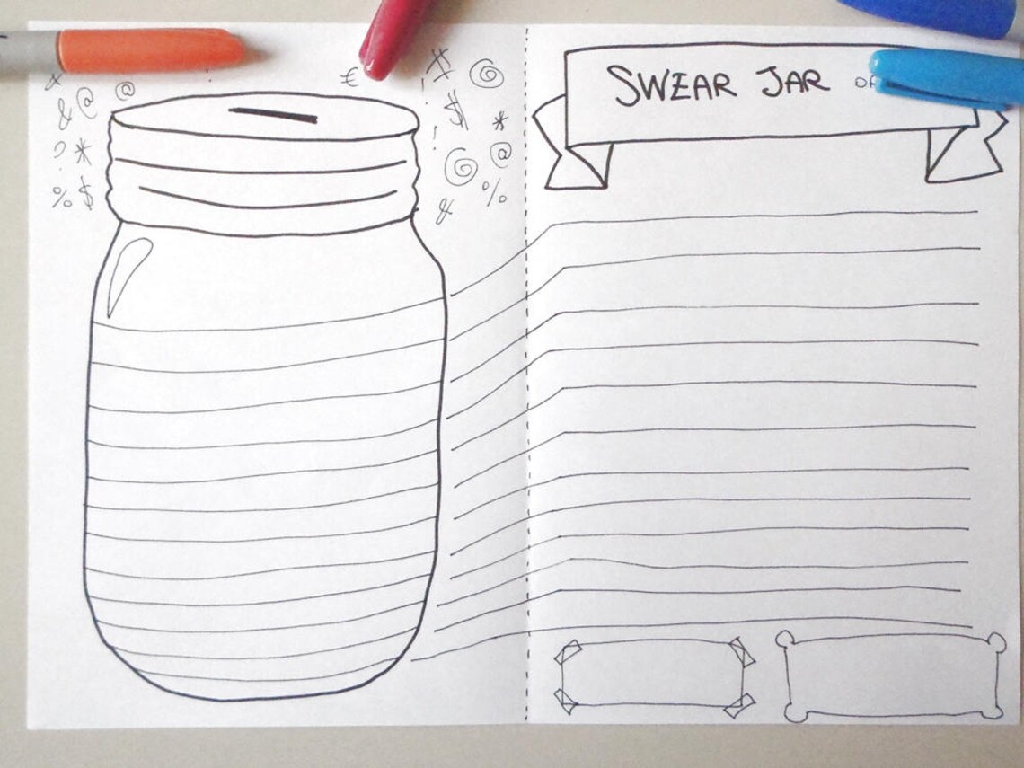 Swear Jar Bullet Journal Mason Jar Curse Jar Planner Etsy swear-jar-bullet-journal-mason-jar-curse-jar-planner-etsy