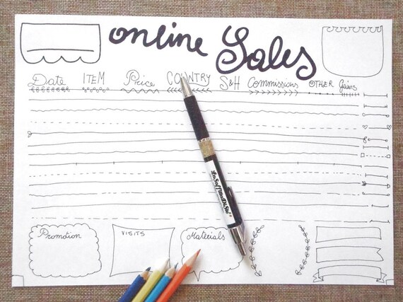 Online Etsy Seller Sheet Bullet Journal Printable Planner Online Etsy Seller Sheet Bullet Journal Printable Planner