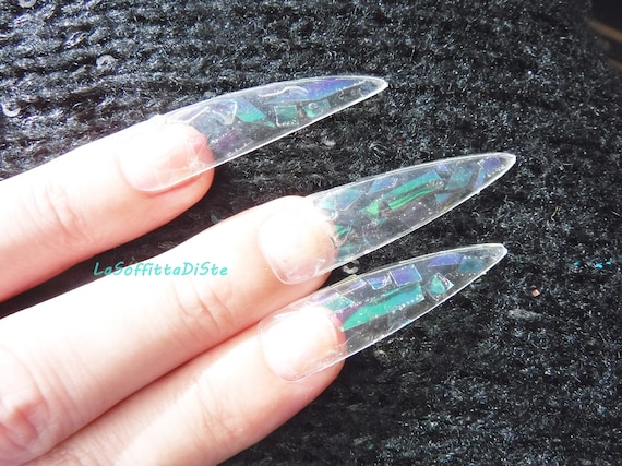 Shattered glass nail tutorial - YouTube