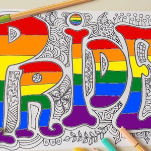 pride coloring page printable gay lgbt lgbtq lesbian LGBTQIA image 1