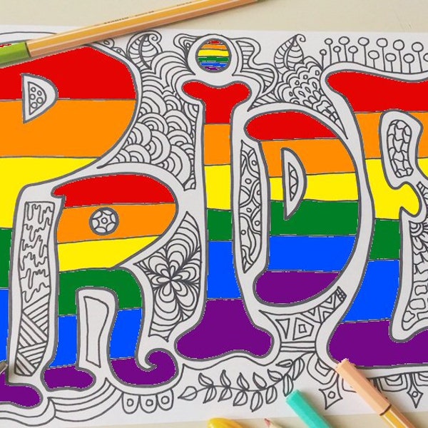 pride coloring page printable gay lgbt lgbtq lesbian LGBTQIA+