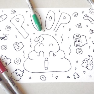 kawaii poop coloring page chibi poo kids children funny cute anime manga japanese baby download colouring printable print lasoffittadiste