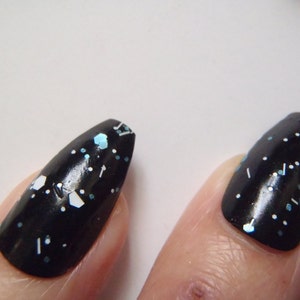Black Galaxy Coffin Nails Valentine Day Glitter Matte Ballerina - Etsy