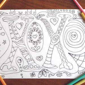 xoxo disegno colorare ragazza baci e abbracci amore amicizia adulti bambini doodle meditazione stampare download digitale lasoffittadiste