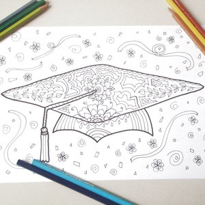 cappello laurea colorare adulti bambini tocco dottore università auguri stampare biglietto stampabile download digitale lasoffittadiste
