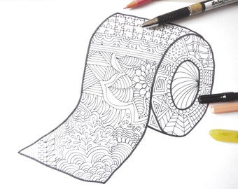 coloriage rouleau de papier toilette cadeau rigolo à imprimer