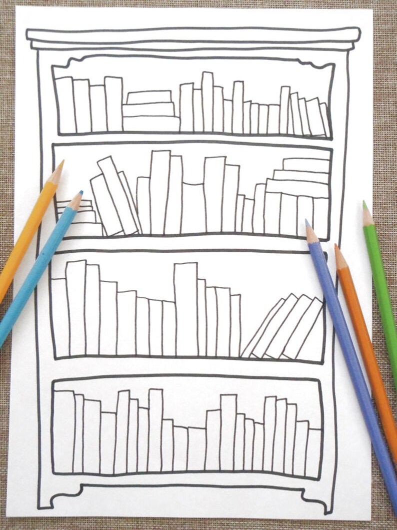 Printable bookshelf bullet journal bujo hobonici books to read | Etsy