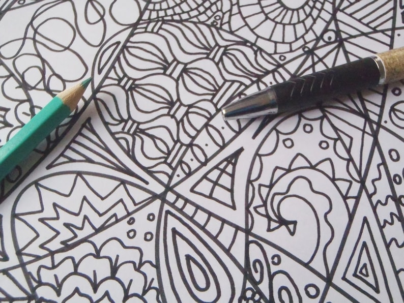 Doodle Intricate Adults Coloring Book Expert Level Page Anti | Etsy