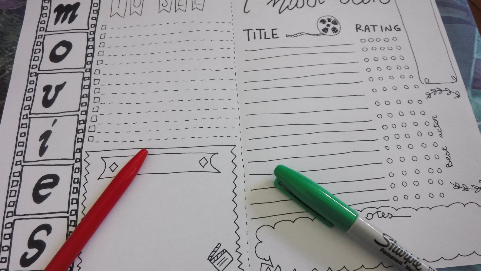 Movies Bullet Journal Printable Planner to Seen Seen Cinema - Etsy