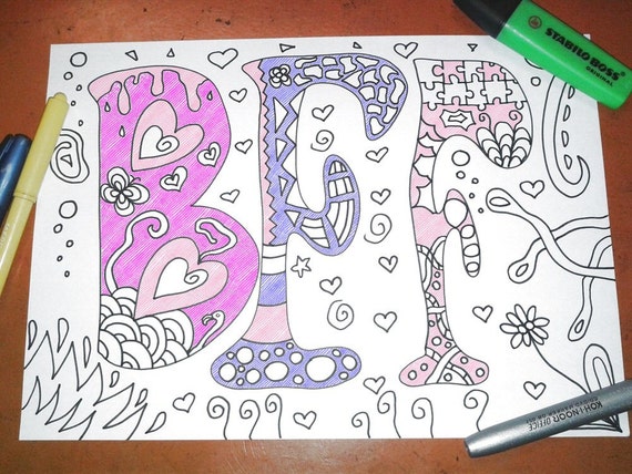 BFF (Best Friends Forever) 19 coloring page