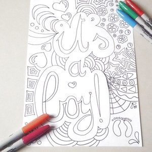 es un dibujo para colorear de bebé, nacimiento