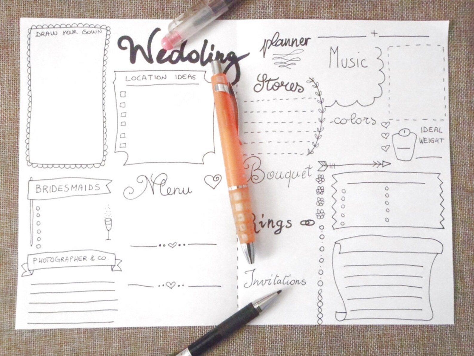 Wedding planner journal wedding ideas agenda diary diy planner Etsy