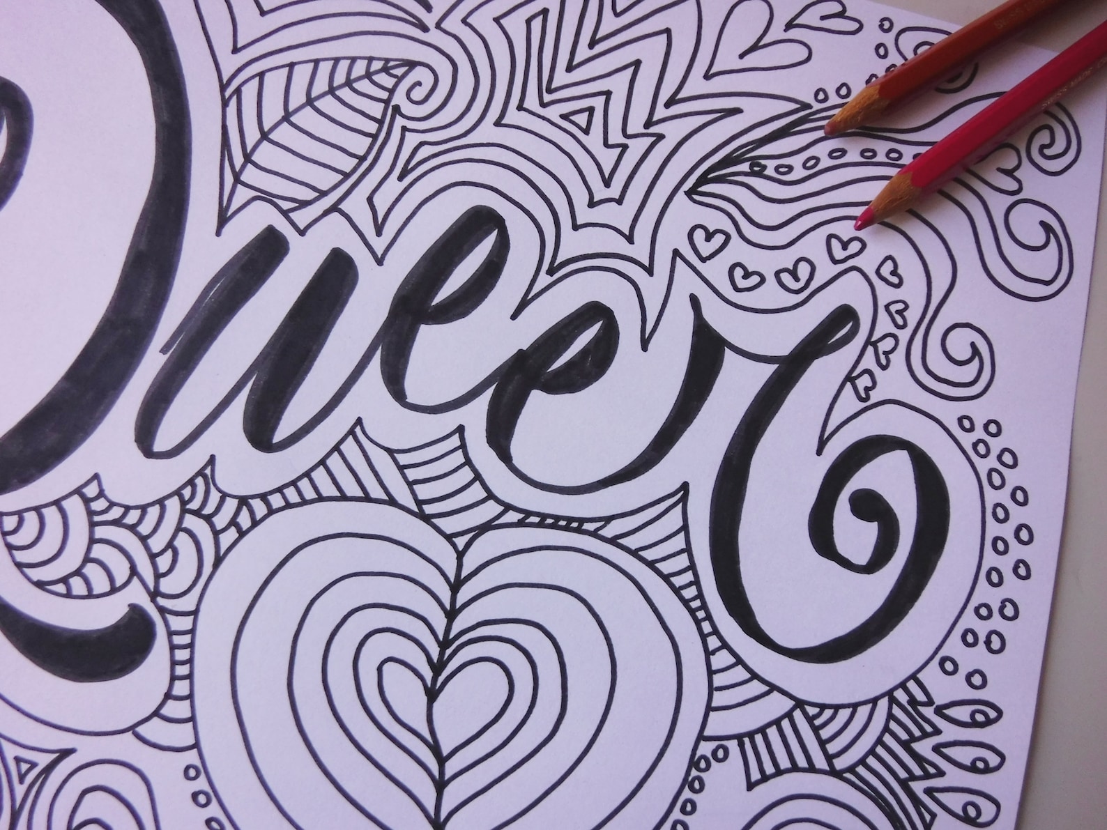 Queer coloring page printable gay lgbt lgbtq lesbian Etsy