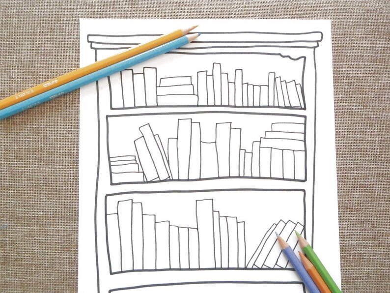 Printable bookshelf bullet journal bujo hobonici books to read Etsy