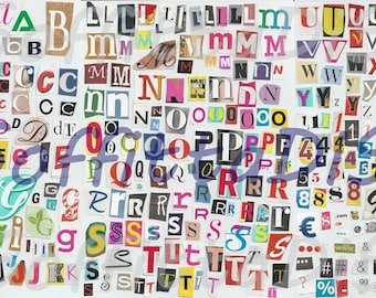 printable magazine letters instant download