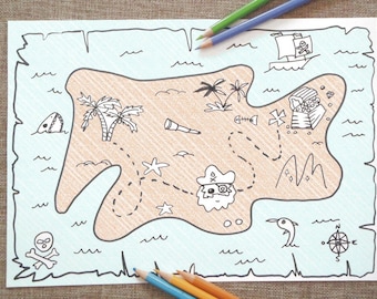 pirate map coloring treasure printable colouring kids buccaneers children island isle download rainy day game activitiy lasoffittadiste