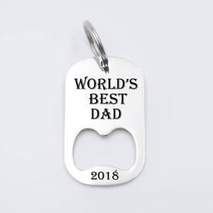 Father&#39;s Day, For Dad- World&#39;s Best Dad-Bottle Opener-Keychain