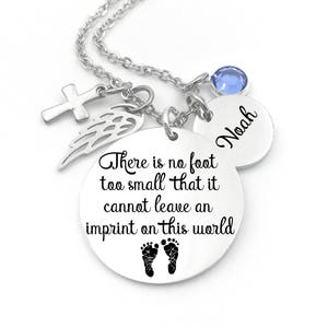 Memorial, Memorial Necklace - There Is No Foot To Small That It Cannot  Leave An Imprint On This World - Sympathy Gift