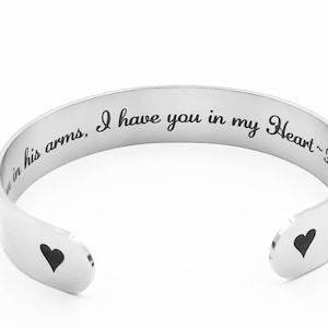 Memorial Personalized Jewelry,  &quot;God has you in his arms, I have you in my Heart&quot;  infant loss - - Sympathy Bereavement Keepsake
