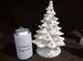 Ceramic Bisque  9 1/2' Nowell Christmas Tree with Holly Base -No Hole For Star- Unpainted Ready to Paint - E585 