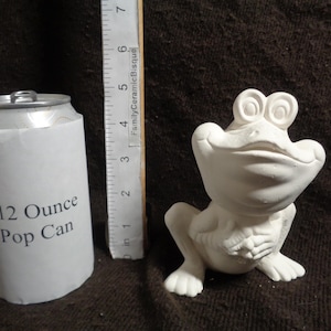 Ceramic Bisque 5" Frog Nodder Wobble Head - (2 Pieces & Spring) -Ready to Paint - C531