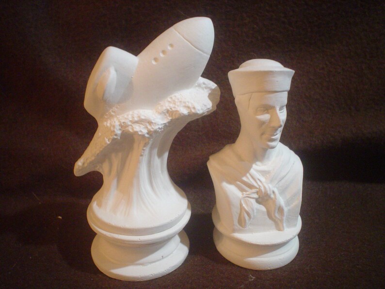 Ceramic Bisque Doc Holliday 32 Piece Military Chess Set Army Etsy