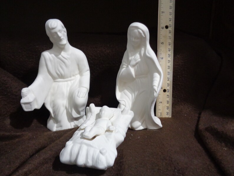 Ceramic Bisque 18 Piece Large Riverview Nativity Set Ready Etsy