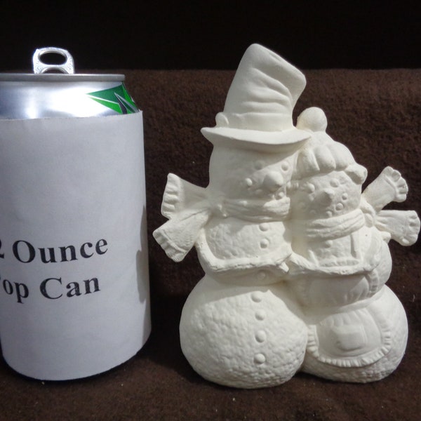 Ceramic Bisque 5" Snowman and Snow Woman - Ready to Paint - E720