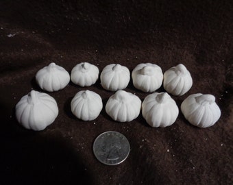 10 Ceramic Bisque 1" Tall Pumpkins - Ready to Paint - E589