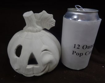 Ceramic Bisque 4.5" Winking Jack-o-lantern - Ready to Paint  - E702