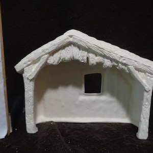 Ceramic Bisque SMALL 6&quot; T X 8&quot; W X 2.5&quot; D Stable - Fits up to 4&quot; figures - Ready to Paint - C686