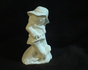 4 1/2" Ceramic Bisque Scarecrow with Legs Crossed - Ready to Paint - E691