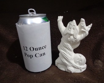 Ceramic Bisque Halloween Haunted Tree,Ghost Figurine - Ready to Paint - E533