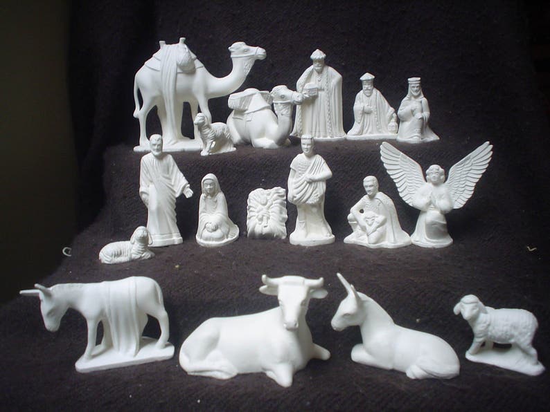 Angel Ornament with Teddy Bear 2.5 inch Hand made Ceramic Ready to paint bisque