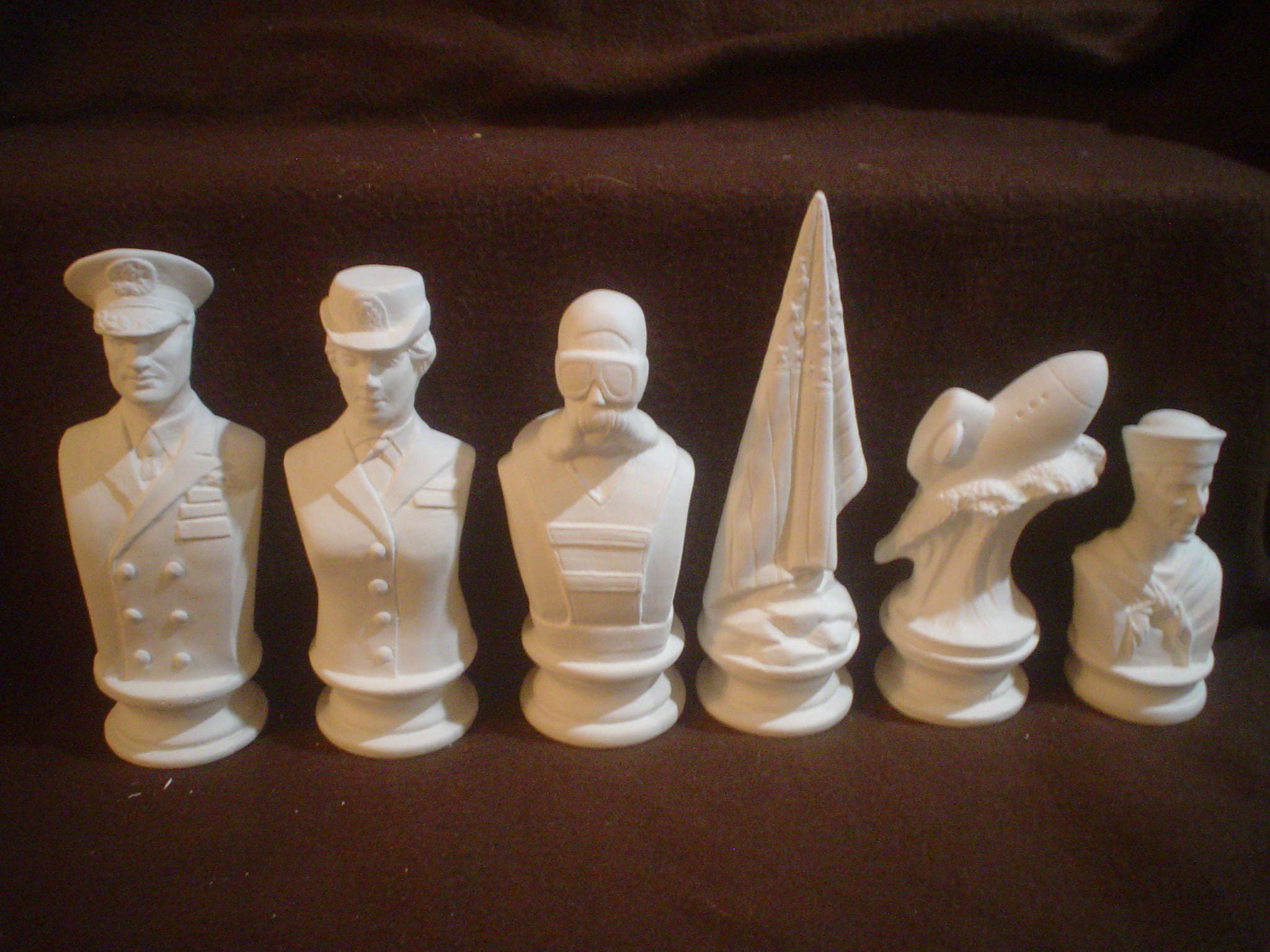 Ceramic Bisque Doc Holliday 32 Piece Military Chess Set Army Etsy