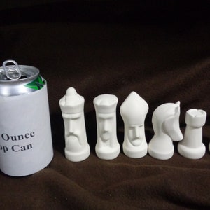Ceramic Bisque 32 Piece Arnel Modern Chess Set - Ready-to-Paint - E289