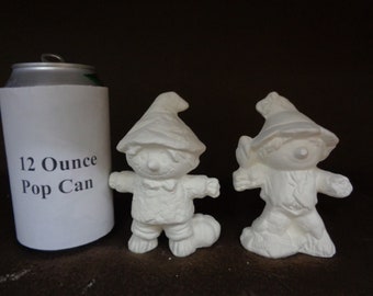 TWO Ceramic Bisque 4" Scarecrows - Ready to Paint - C522