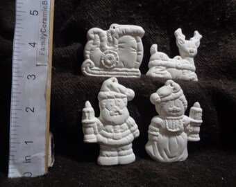 Figurines Céramique Biscuit Pèlerin - Couple Avec Dinde Thanksgiving - Vintage USA