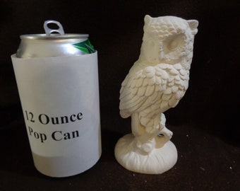 Ceramic Bisque Bird: 5 1/2" Owl on a Stand - Ready to Paint - C057