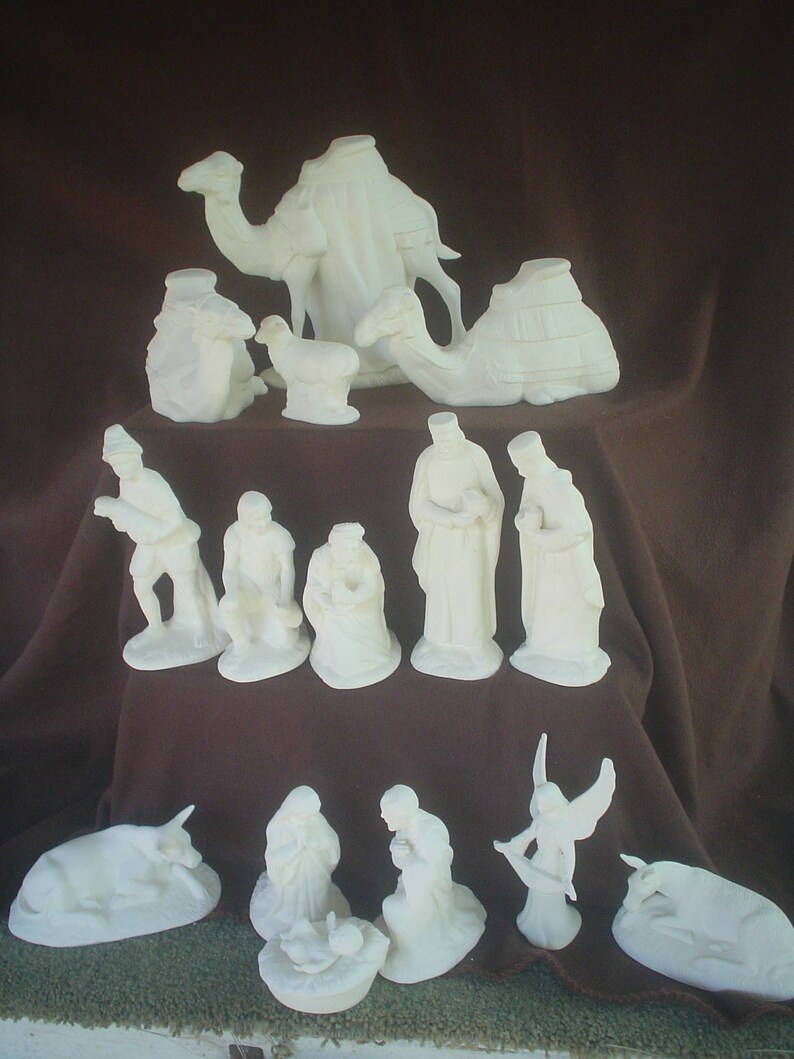 Ceramic Bisque 16 Piece Large Scioto Nativity Set Ready to Etsy
