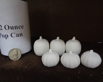 Six(6) Ceramic Bisque 1" - 1.5" Pumpkins - Ready to Paint - E689